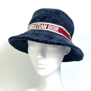 Dior 15CAN923X134 21AW Velor Cannage logo bob Hat bucket hat Navy/Red Dior | Accessories | Dior 5can923x134 21aw Velor Cannage  main image 3